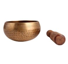 Brass Singing Bowl With Wooden Mallet For Yoga And Meditation