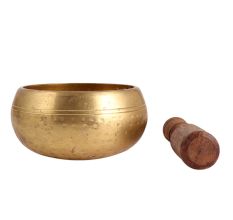 Brass Singing Bowl With Deep Sound With Wooden Mallet
