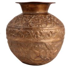Embossed BrassÂ Kalash Pot ForÂ Pooja Ghar