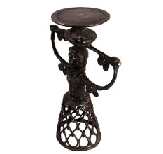 Tribal BrassÂ Woman Candle Holder In Net Design