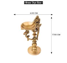 Brass Peacock Handle Diya With Stand