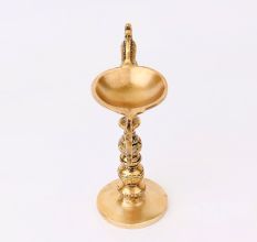 Brass Peacock Handle Diya With Stand