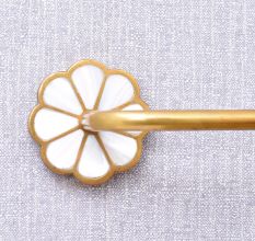 Brass Mother of Pearl Bathroom Towel Bar