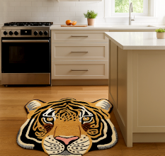 Rug Hand Tufted Woolen Tiger Face Rug