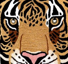 Rug Hand Tufted Woolen Tiger Face Rug