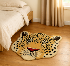 Hand tufted Rug Woolen Himalayan Leopard Head Rug