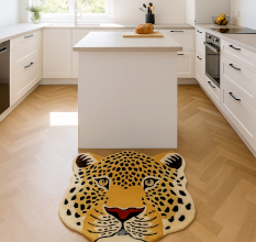 Hand tufted Rug Woolen Himalayan Leopard Head Rug