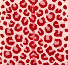 Hand Tufted Rug Pink And Red Wool Loony Leopard Rug