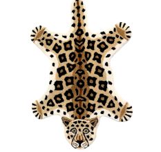 Rug Hand Tufted Woolen Leopard Shape Indoor Outdoor Rug
