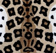 Rug Hand Tufted Woolen Leopard Shape Indoor Outdoor Rug
