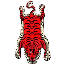Tibetan Woolen Rug Tiger Rug for Meditation and Yoga