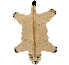 Hand Tufted Rug Lioness Pretend Skin Woolen Rug