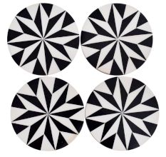 Kaleidoscope Pattern Wooden And Resin Coasters Inn Set Of 4