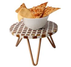 Wood And Resin Scandinavian Design Cake Stand and Planter Stool