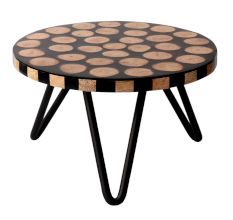 Wood And Resin Discs Design Iron Cake ServerÂ Stand