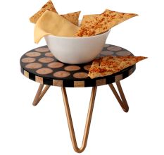 Wood And Resin Discs Design Iron Cake ServerÂ Stand