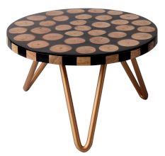 Wood And Resin Discs Design Iron Cake ServerÂ Stand