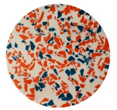 Wood And Resin Rainbow Speckled Cake Stand With Iron Legs