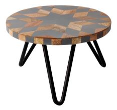 Wood and Resin Flower Cake Stand With Iron Legs