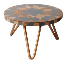 Wood and Resin Flower Cake Stand With Iron Legs