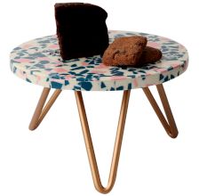 Speckly Affair Wood And Resin Cake Stand With Iron Legs