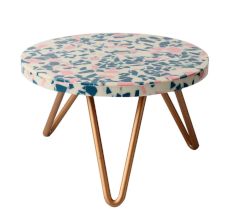 Speckly Affair Wood And Resin Cake Stand With Iron Legs