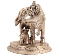 Brass Kamdhenu Statue In Golden Finish
