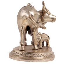 Brass Kamdhenu Statue In Golden Finish