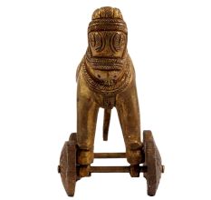 Brass Horse on Wheels Statue
