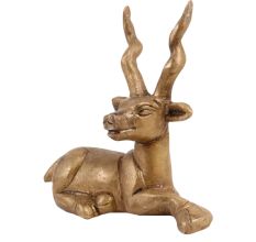 Brass Sitting Deer Figurine For Home Decoration