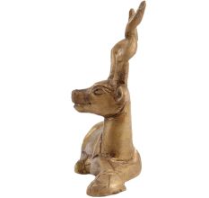 Brass Sitting Deer Figurine For Home Decoration