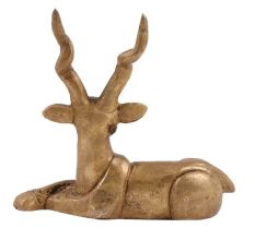 Brass Sitting Deer Figurine For Home Decoration