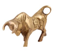 Brass Charging Bull Statue