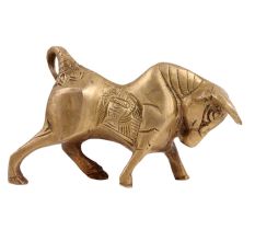 Brass Charging Bull Statue