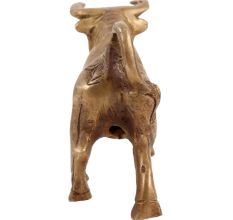 Brass Charging Bull Statue With Antique Finish