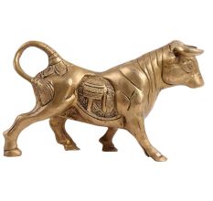 Brass Fighting Bull Statue