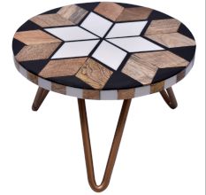 Wood Resin Modern Flower Cake Stand With Iron Legs