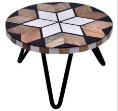 Wood Resin Modern Flower Cake Stand With Iron Legs