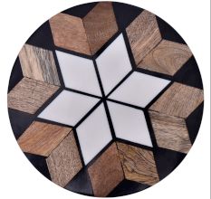 Wood Resin Modern Flower Cake Stand With Iron Legs