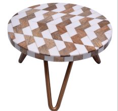 Chevron Magic Cake Stand Made With Wood And Resin With Iron Legs