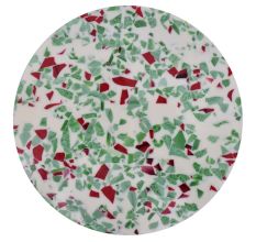 Green Mosaic Cake Stand  Made With Wood Resin And Iron Legs