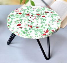 Green Mosaic Cake Stand  Made With Wood Resin And Iron Legs