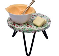 Green Mosaic Cake Stand  Made With Wood Resin And Iron Legs