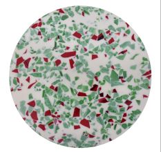 Green Mosaic Cake Stand  Made With Wood Resin And Iron Legs