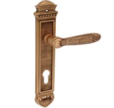 Engraved Brass Interior Mortise Door Handle