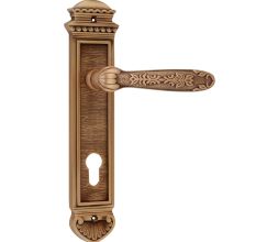 Engraved Brass Interior Mortise Door Handle