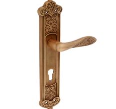 Decorative Antique Brass Fiorenza Mortise Door Handle