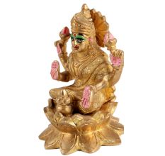 Brass Goddess Laxmi Blessing Statue