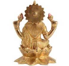 Brass Goddess Laxmi Blessing Statue