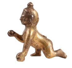 Brass Baby Krishna Laddu Gopal Statue